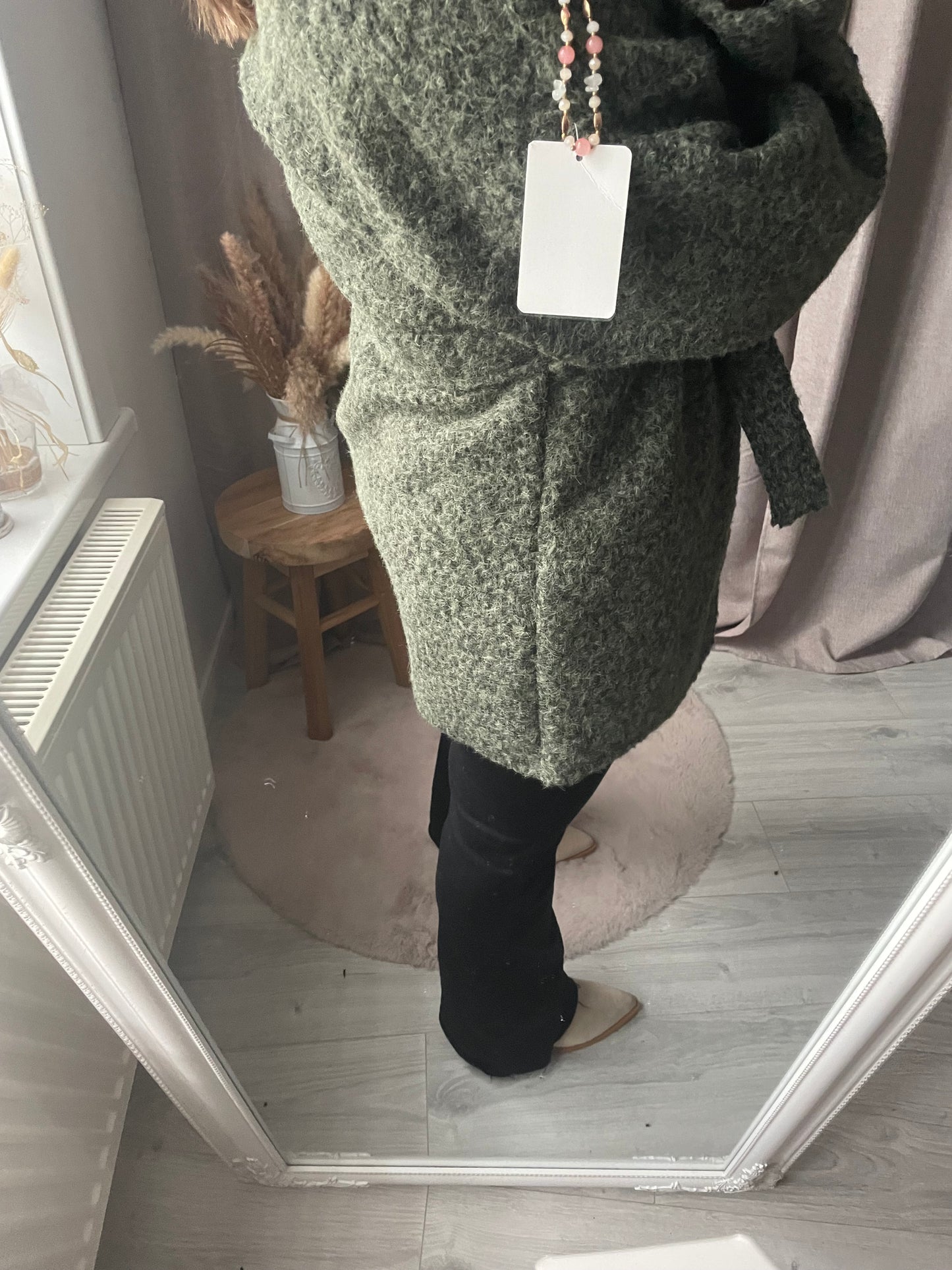 Veste cardigan feutrine kaki Valentina