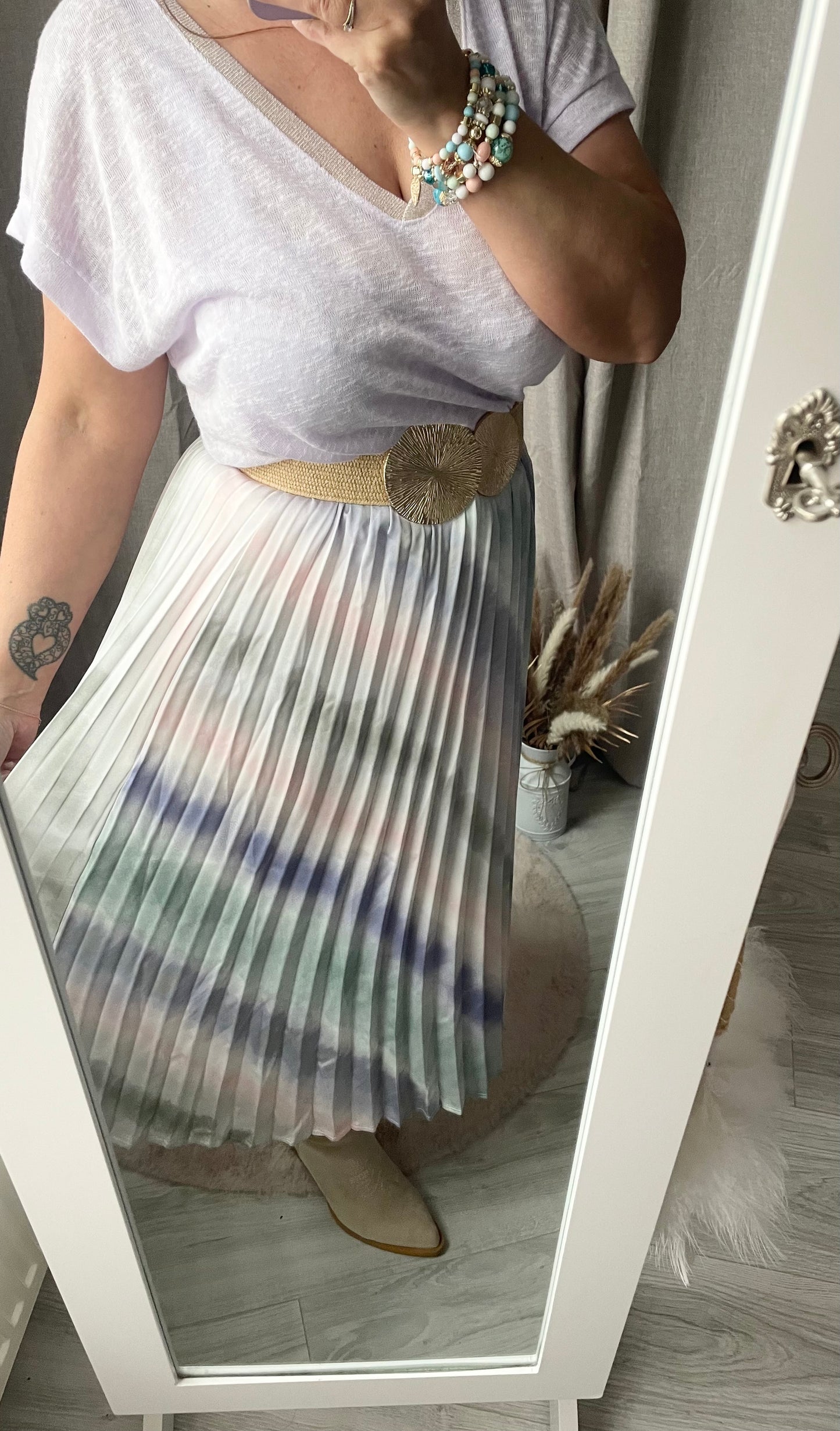 Jupe plissée pastel « tie and dye »Isabella