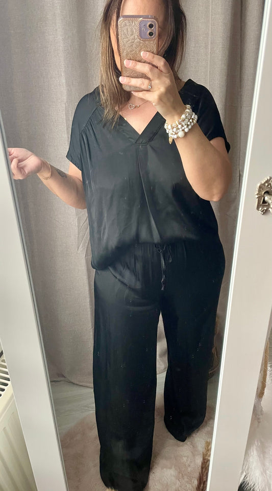 Blouse noir satiné col V Chloé