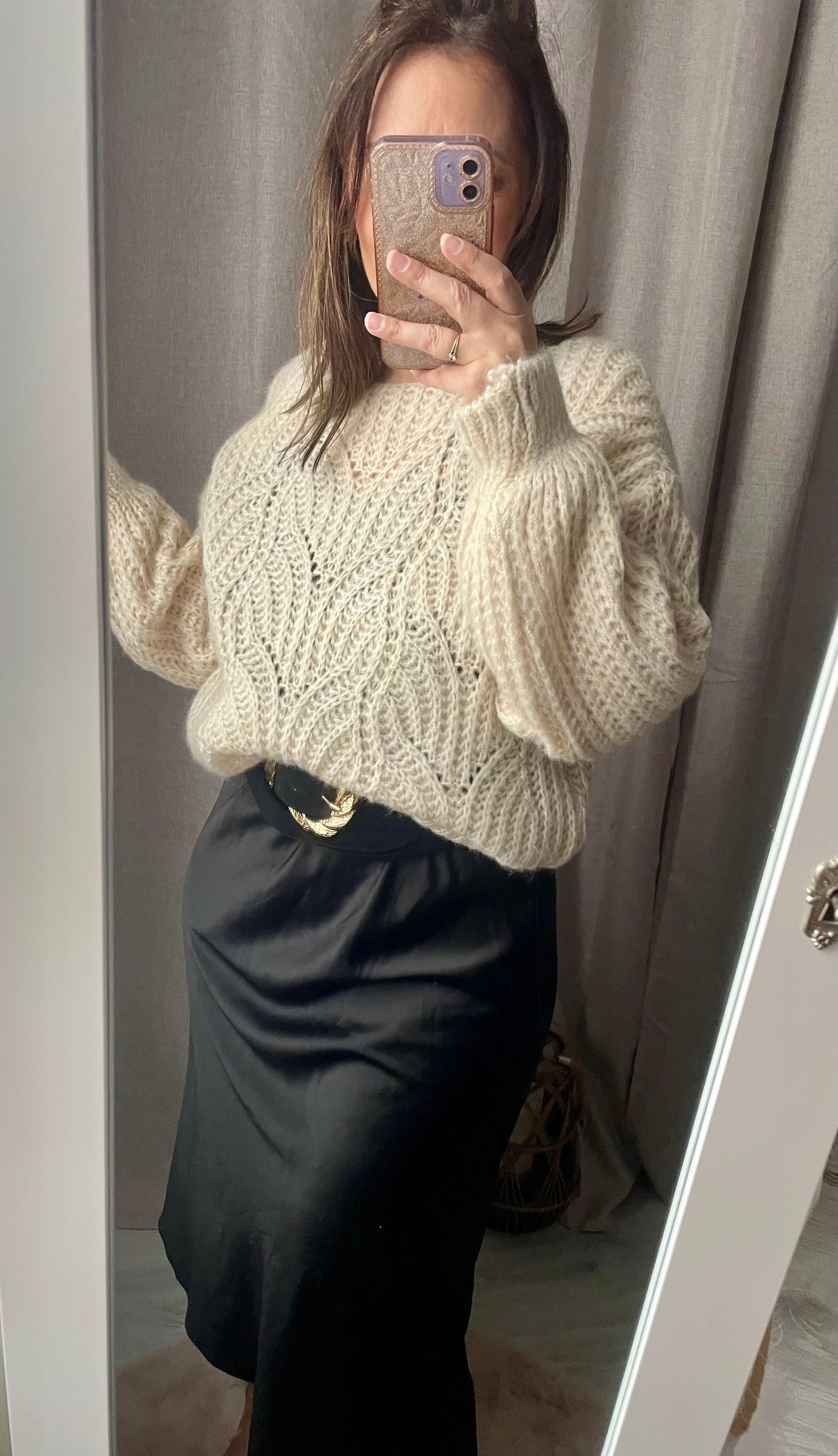 Pull doux oversize manche bouffante Camille