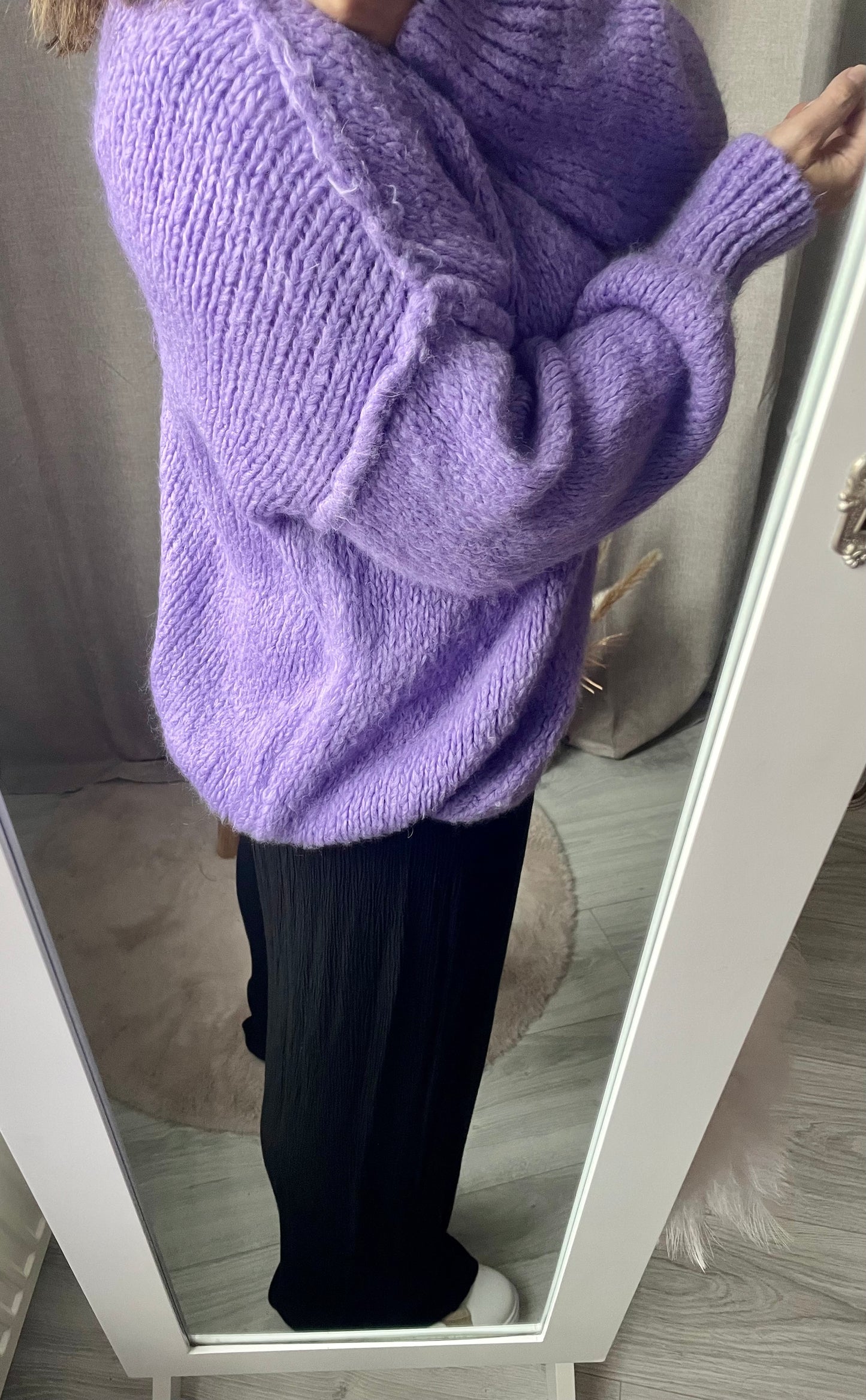 Gilet tout doux en maille couleur Lilas Lili