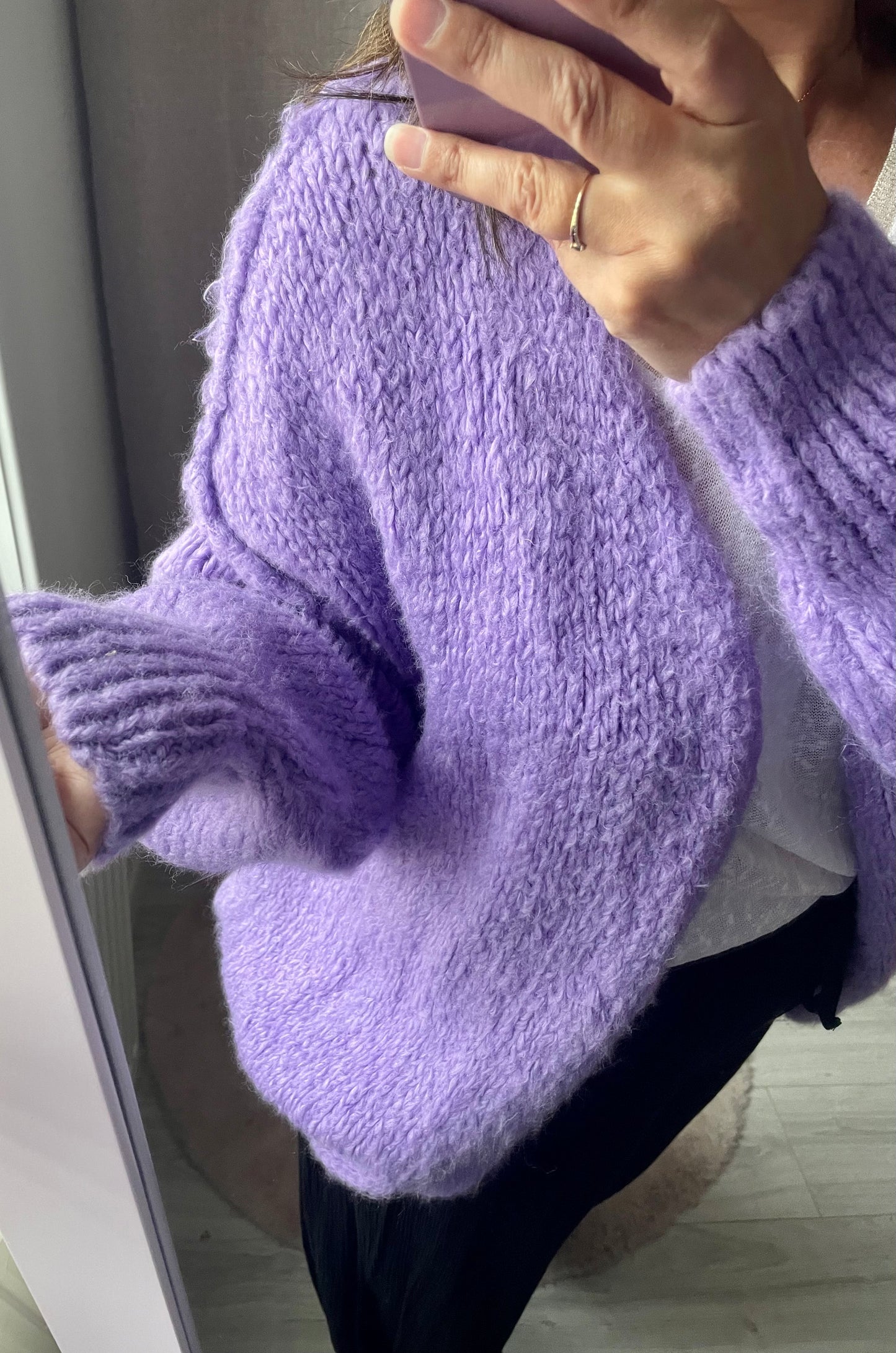 Gilet tout doux en maille couleur Lilas Lili