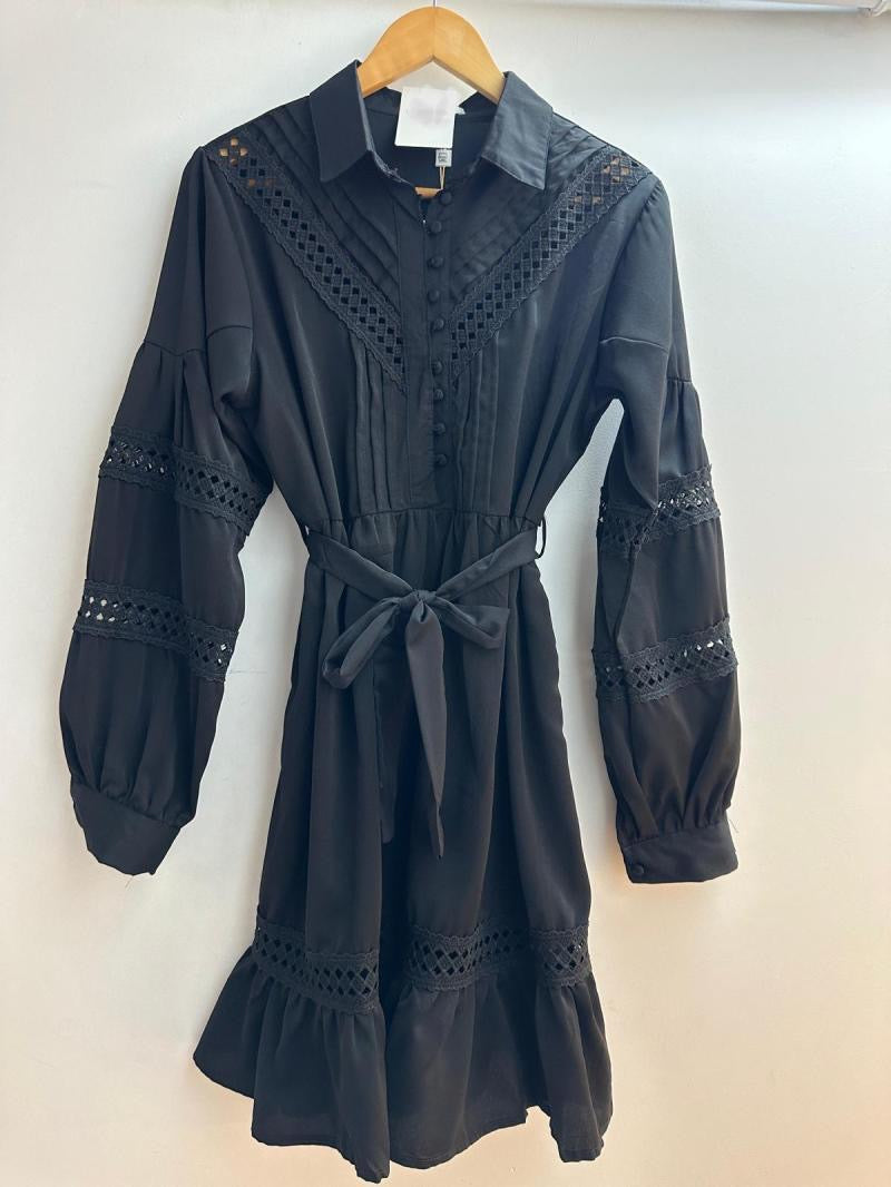 Robe noir bohème Athénaïs