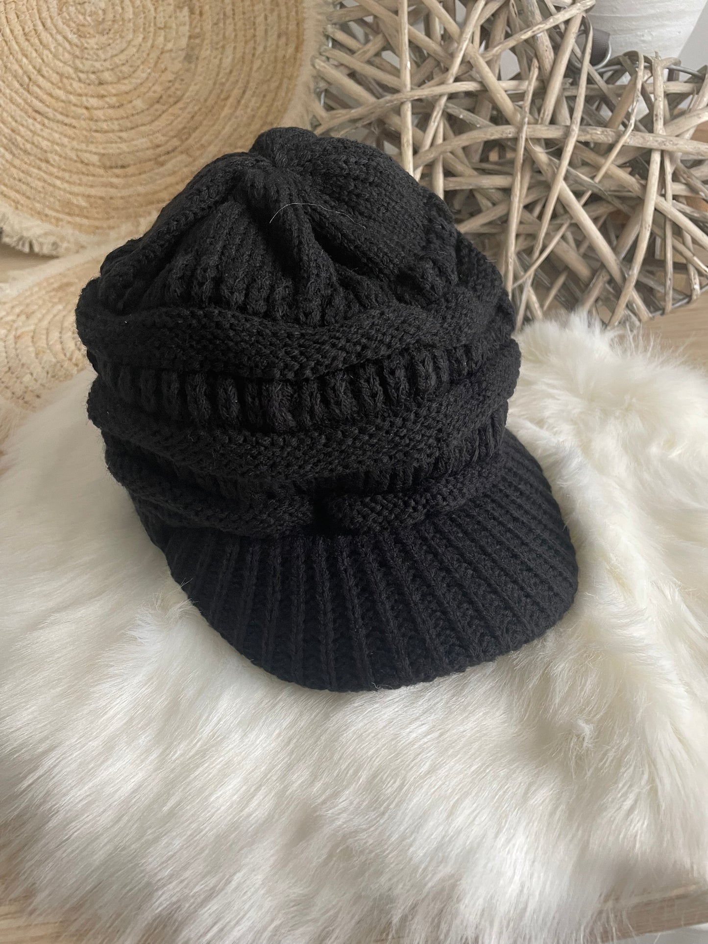 Bonnet casquette en tricot casual