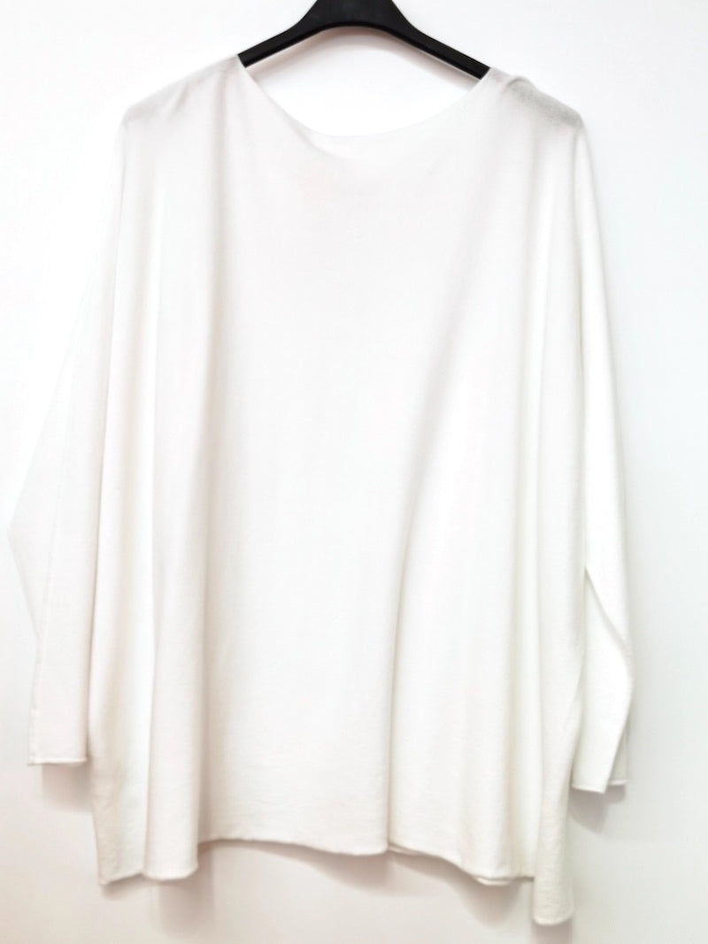 Pull fin oversize blanc Aurélia